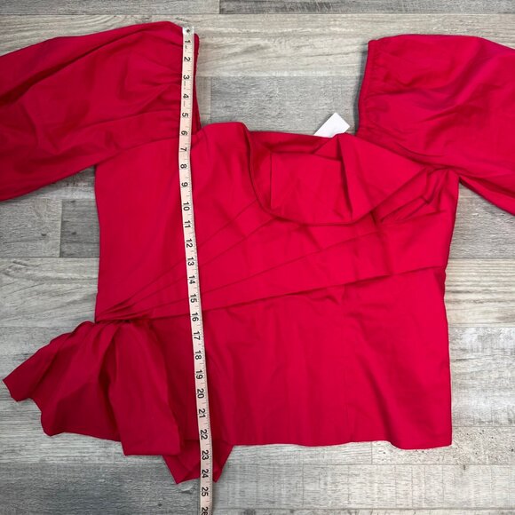 NY & Co red square neck puff sleeve ruffled blouse size XL  L30 - Picture 10 of 10